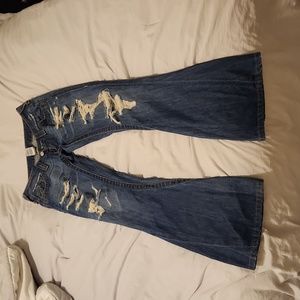 True Religion Low Rise Flared Leg Jeans